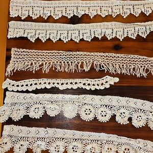 Vintage Cream Crochet Lace Trim Bundle